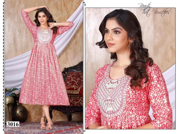 Golden Double Magic Vol 1 Foil Print Designer Kurti Collection